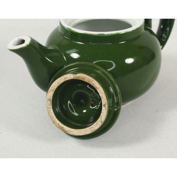 Antique Dark Green and White Teapot 1920s Art Deco, Retro Kitchen - Picture 4 of 8